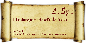 Lindmayer Szofrónia névjegykártya